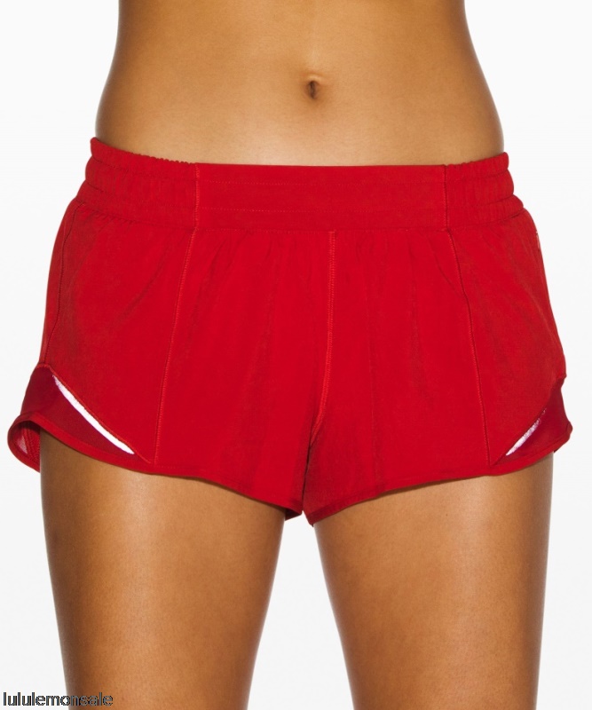Lululemon Damen DELULU342 | Hotty Hot Low-Rise Lined Short 25 Dark Red